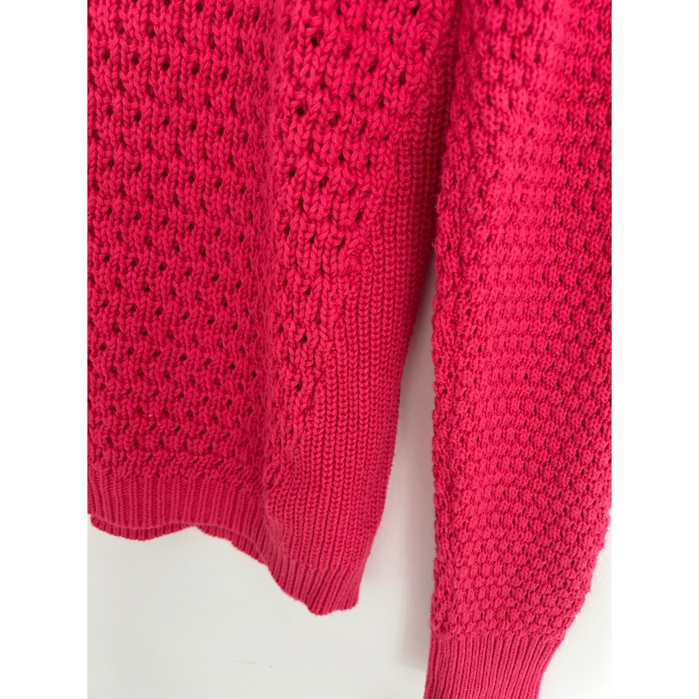 Liz Claiborne Petite NWT Pink Pointelle Knit Crew Neck Sweater New Size PM - Picture 7 of 8